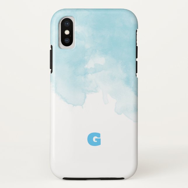 Coques Case-Mate iPhone Rustique Elegant Bleu & Blanc Turquoise (Dos)