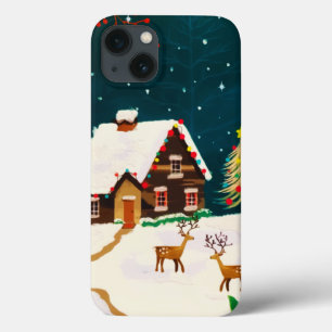 Case-Mate iPhone Case Rustique neige hiver Accueil Réveillon de Noël