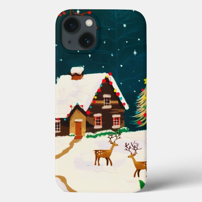 Coques Case-Mate iPhone Rustique neige hiver Accueil Réveillon de Noël (Verso)