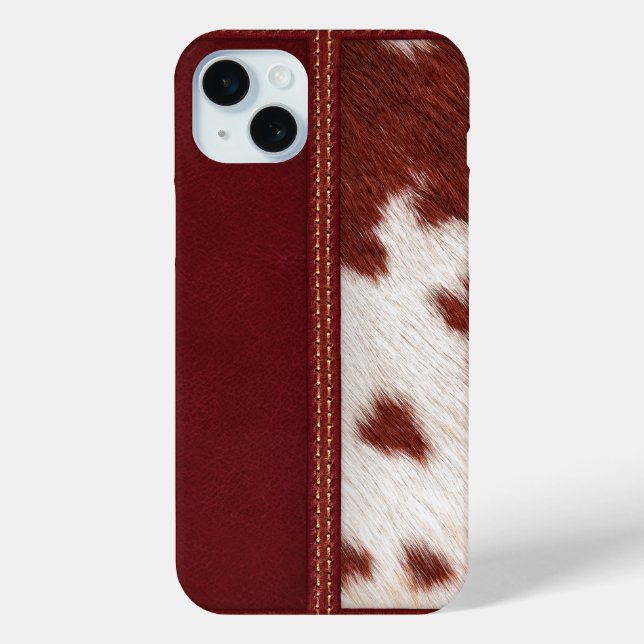 Coques Case-Mate iPhone Rustique Occidental Simulé Cuir & Cowhide (Verso)