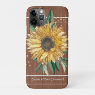 Case-Mate iPhone Case Rustique Pays Tournesol Jaune Bois Brown