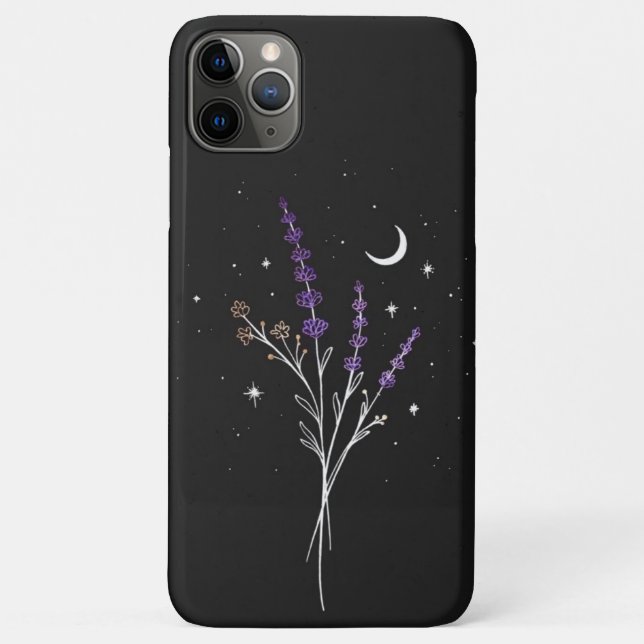Coques Case-Mate iPhone Rustique violet floral & lune Coque-Mate iPhone (Dos)