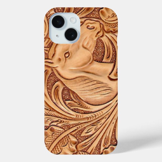 Coques Case-Mate iPhone rustique western country cuir cheval équestre (Verso)