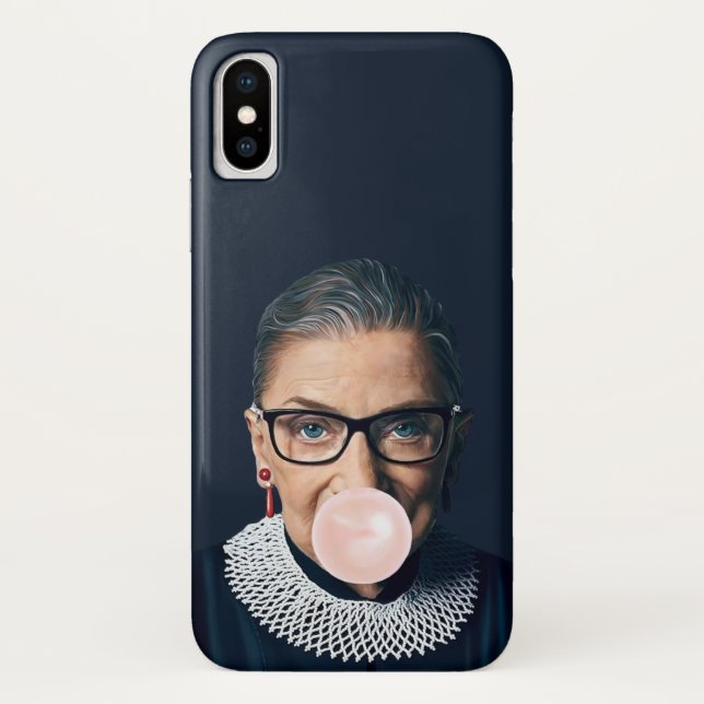 Coques Case-Mate iPhone Ruth Bader Ginsburg souffler rose bulle gomme (Dos)