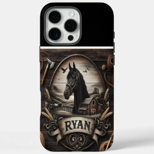 Coque iPhone 16 Pro Max Ryan's Black Stallion Farm Portrait