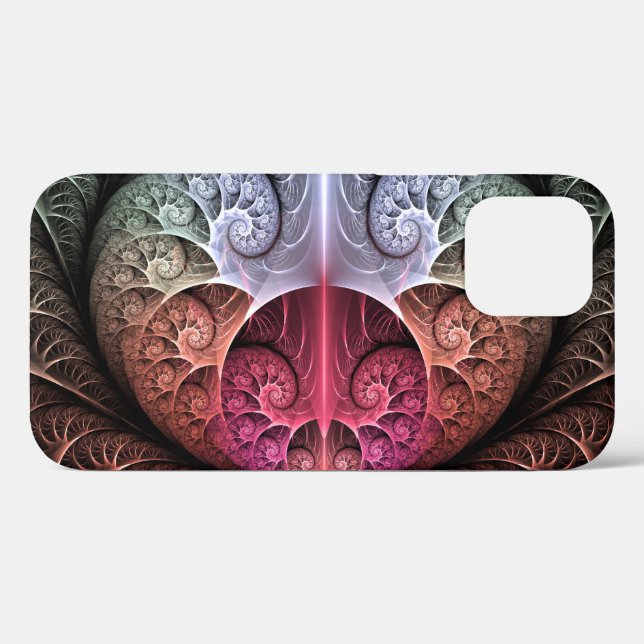 Coques Case-Mate iPhone Rythme cardiaque, art fractal de fantaisie surréal (Verso (horizontal))