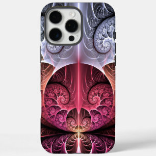 Coque iPhone 16 Pro Max Rythme cardiaque, art fractal surréaliste abstrait