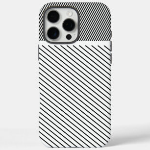 Coque iPhone 16 Pro Max Rythme diagonal en noir et blanc