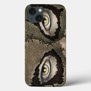 Etui iPhone 13 Sac à burlap pointu Yeux féminins masqués