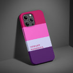 Coque iPhone 16 Pro Sac fourre-tout Motif à rayures roses et violettes<br><div class="desc">Un coque iPhone 16 Pro tendance avec un motif à rayures rose et violet. Élégant et moderne,  cet accessoire personnalisé apporte une touche unique tout en gardant votre appareil protégé.</div>