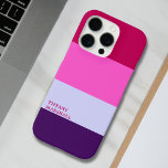 Coque iPhone 16 Pro Sac fourre-tout Motif à rayures roses et violettes<br><div class="desc">Un coque iPhone 16 Pro tendance avec un motif à rayures rose et violet. Élégant et moderne,  cet accessoire personnalisé apporte une touche unique tout en gardant votre appareil protégé.</div>