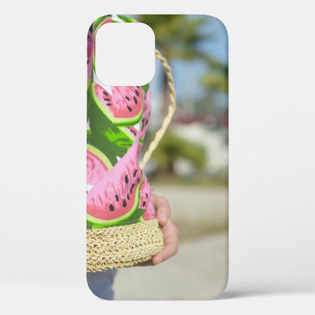 Coques Case-Mate iPhone Sac imprimé melon d'eau rose et verte (Verso)