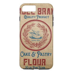 Coque iPhone 7 Plus Sac vintage à farine de pâtisserie de gâteau de