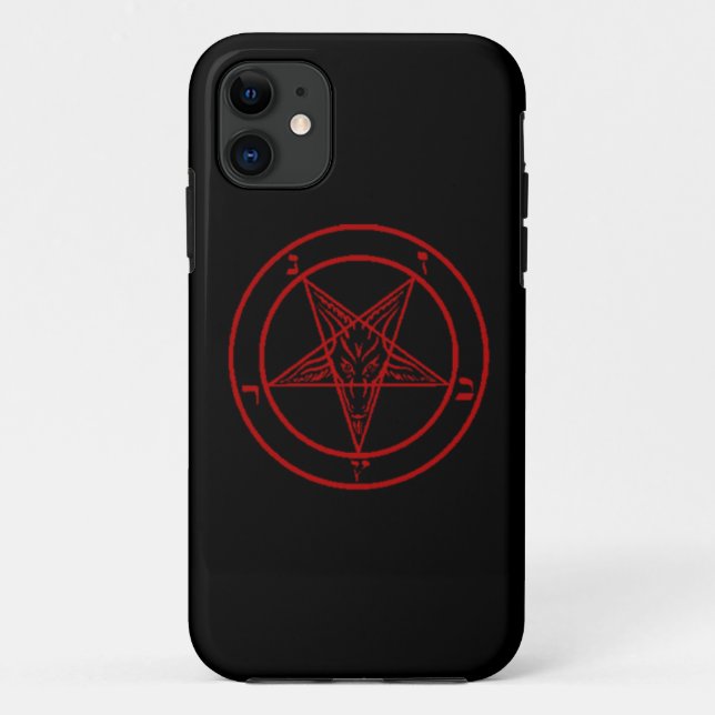 Coques Case-Mate iPhone Sacoche téléphonique Baphomet Noir/Rouge (Dos)
