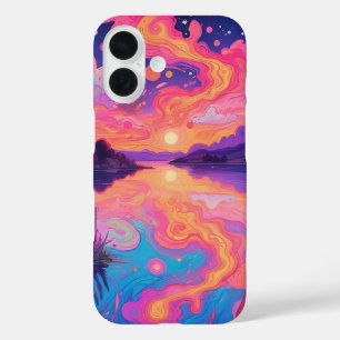 Coque Pour iPhone 16 Sacoche téléphonique pastel psychédélique