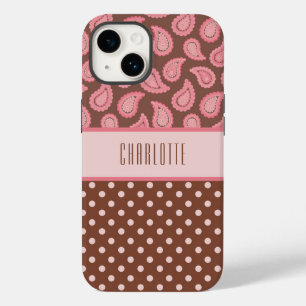 Coque Case-Mate iPhone Sacoche téléphonique personnalisée rose et Pois