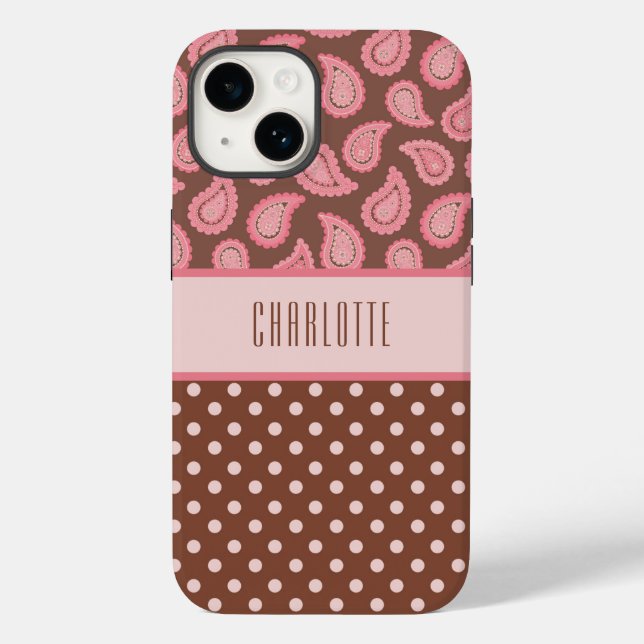 Coques Case-Mate iPhone Sacoche téléphonique personnalisée rose et Pois (Verso)