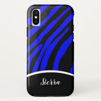 Case-Mate iPhone Case Sacoche téléphonique Royal Blue et Black Zebra