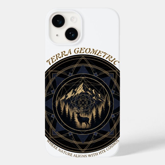 Coques Case-Mate iPhone Sacred Geometry Nature Fusion • Mountains & Forest (Verso)