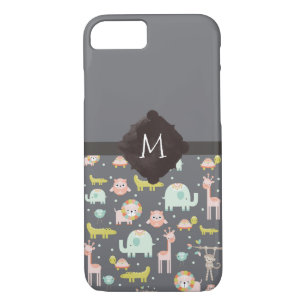 Case-Mate iPhone Case Safari Animaux Motif Nursery Art Monogramme