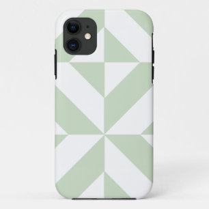 Coque Case-Mate iPhone Sage Green Geometric Deco Cube Pattern