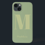 Case-Mate iPhone Case Sage Green Moderne Monogramme minimal Nom initial<br><div class="desc">Sage Green Moderne Monogramme minimal initial violet gris Nom Téléphone Case</div>
