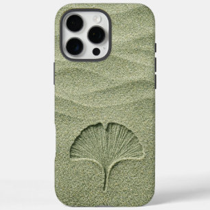 Coque iPhone 16 Pro Max Sage Green Sand Ginkgo Leaf Zen