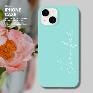 Coque Case-Mate iPhone Sage tendance minimaliste vert et blanc Nom du scr