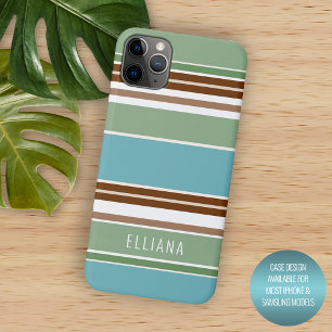 Case-Mate iPhone Case Sage vert brun ivoire bleu sarcelle rayures person