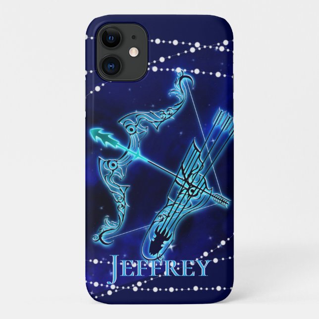 Coques Case-Mate iPhone Sagittaire en bleu foncé II (Dos)