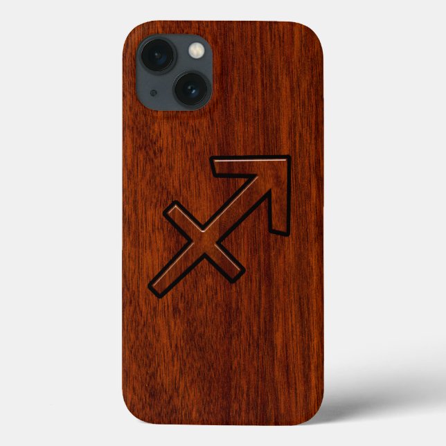 Coques Case-Mate iPhone Sagittarius Zodiac Connexion Mahogany Style Brown (Verso)
