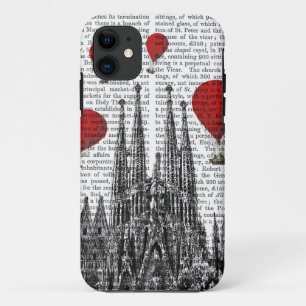 Coques Pour iPhone Sagrada Familia et ballons à air d'un rouge ardent