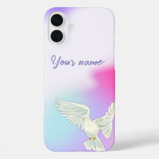 Coque Pour iPhone 16 Plus Saint-Esprit Dove Nom personnalisé Foi chrétienne