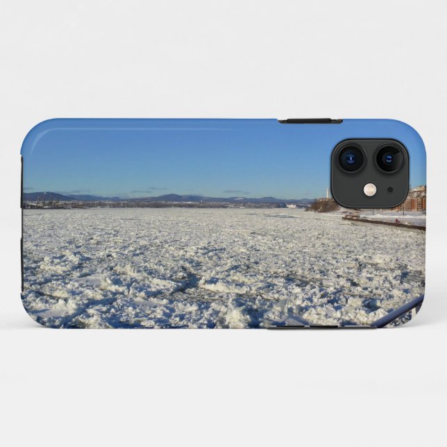 Coques Case-Mate iPhone Saint-Laurent en hiver, Québec, Canada (Dos (Horizontal))