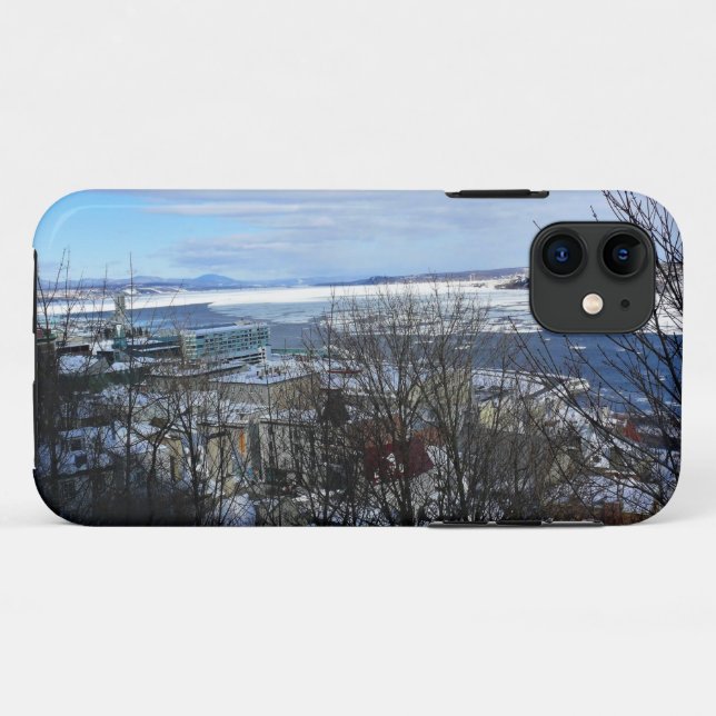Coques Case-Mate iPhone Saint-Laurent en hiver, Québec, Canada (Dos (Horizontal))