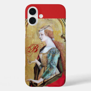Coques iPhone 16 Plus SAINT MARY MAGDALENE MONOGRAM Or Jaune, Rouge