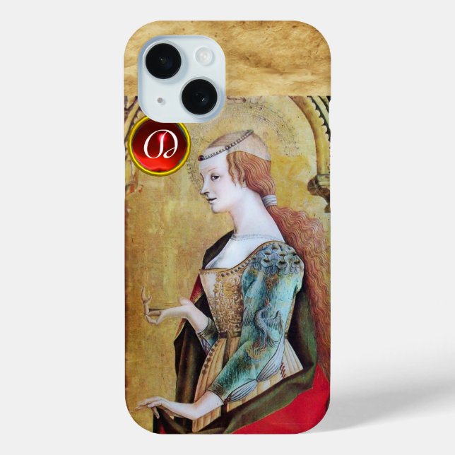 Coques Case-Mate iPhone SAINT MARY MAGDALENE Parchemin Ruby Gem Monogramme (Verso)