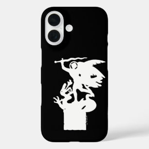 Coque Pour iPhone 16 Saint Michael et Dragon (en blanc)