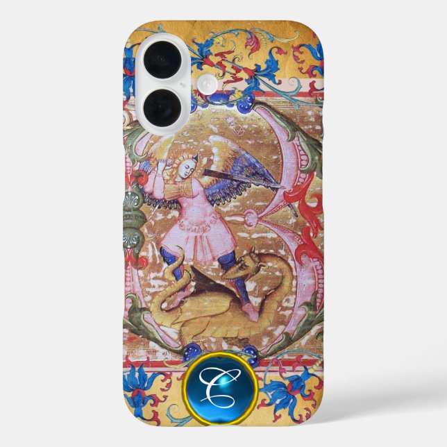 Coques Case-Mate iPhone Saint Michel l'Archange Monogramme antique Floral (Verso)