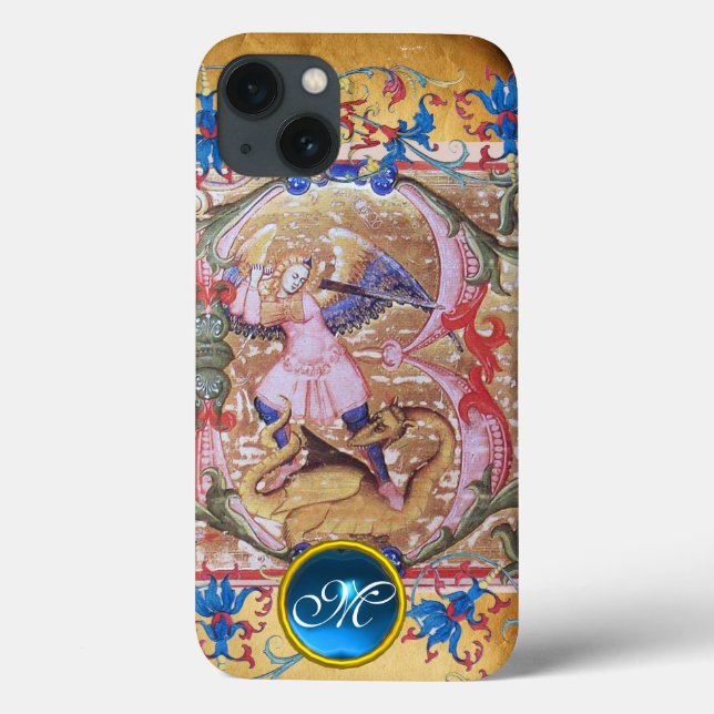 Coques Case-Mate iPhone Saint Michel l'Archange Monogramme antique Floral (Verso)