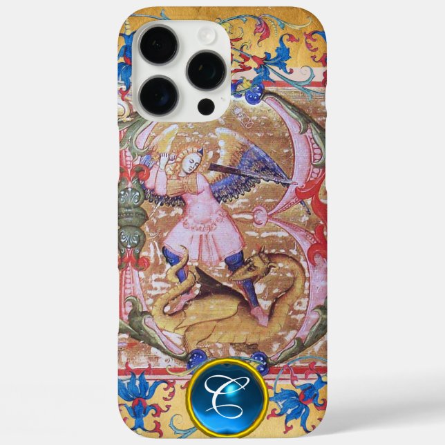 Coques Case-Mate iPhone Saint Michel l'Archange Monogramme antique Floral (Verso)