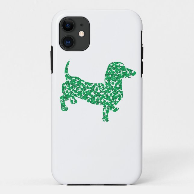 Coques Case-Mate iPhone Saint Patrick's Day Dachshund (Dos)