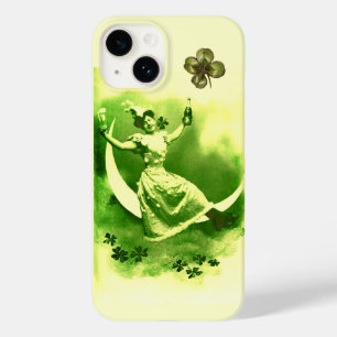 COQUE POUR iPhone 14 SAINT PATRICK'S DAY LUNE LADY AVEC SHAMROCK