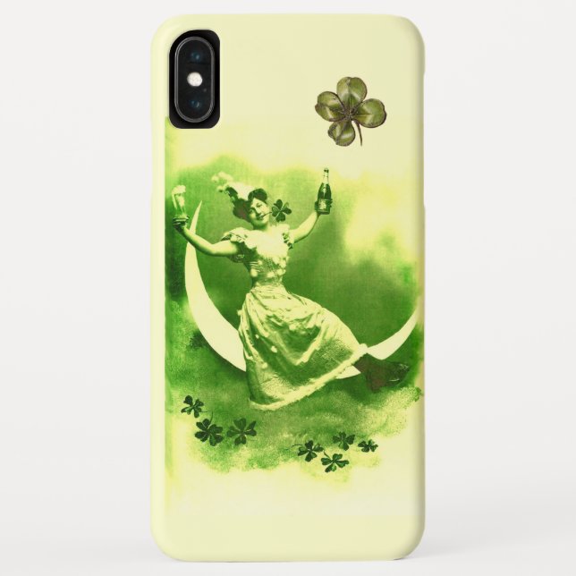 COQUES Case-Mate iPhone SAINT PATRICK'S DAY LUNE LADY AVEC SHAMROCK (Dos)