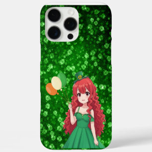 Coque iPhone 16 Pro Max Saint Patrick's day mignonne, classe d'anime irlan