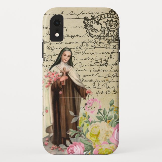 Coques Case-Mate iPhone Saint-Therese Roses Carmelite catholique (Dos)