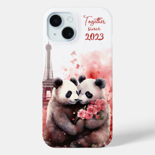Coque Case-Mate iPhone Saint Valentin à Paris - Couple de pandas -