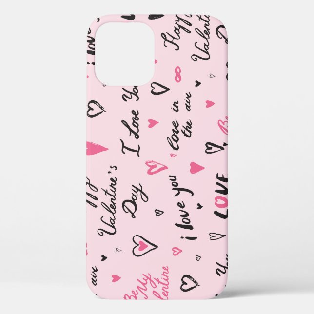 Coques Case-Mate iPhone Saint-Valentin : Arrière - plan "Je t'aime". (Verso)