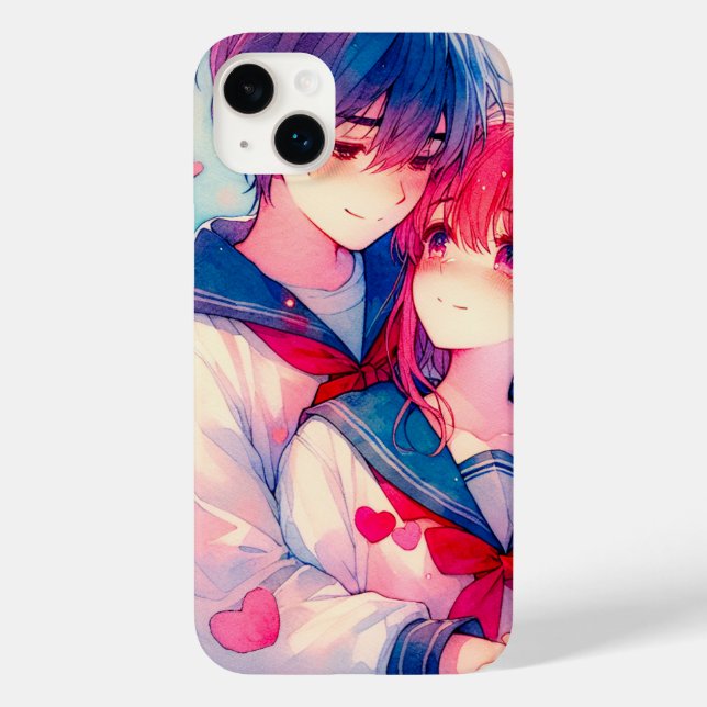 Coques Case-Mate iPhone Saint-Valentin sur le thème de l'anime adorable (Verso)