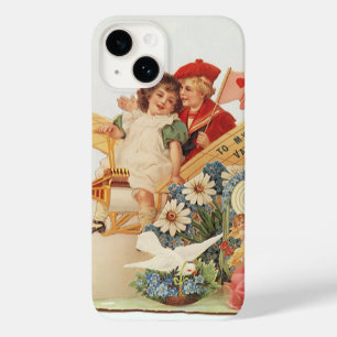 Coque Case-Mate iPhone Saint-Valentin victorien vintage, Enfants dans un 
